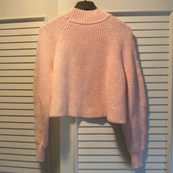 Club Monaco / Ralph Lauren Pink Salmon Crew Neck Sweater Knit Medium Like New - Picture 2 of 11